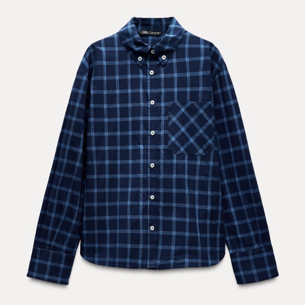 Zara Blue Checkered Shirt